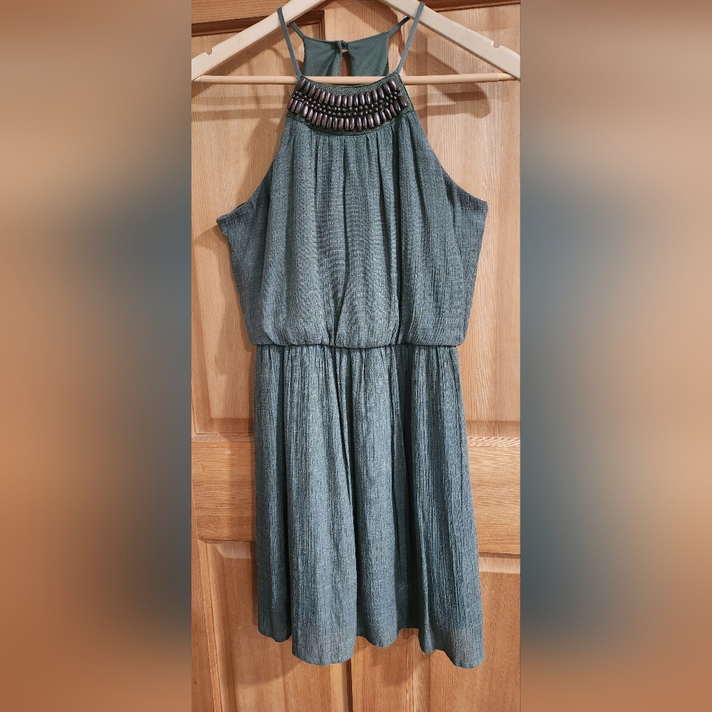 Lily Rose Hunter Green Halter Sundress Casual